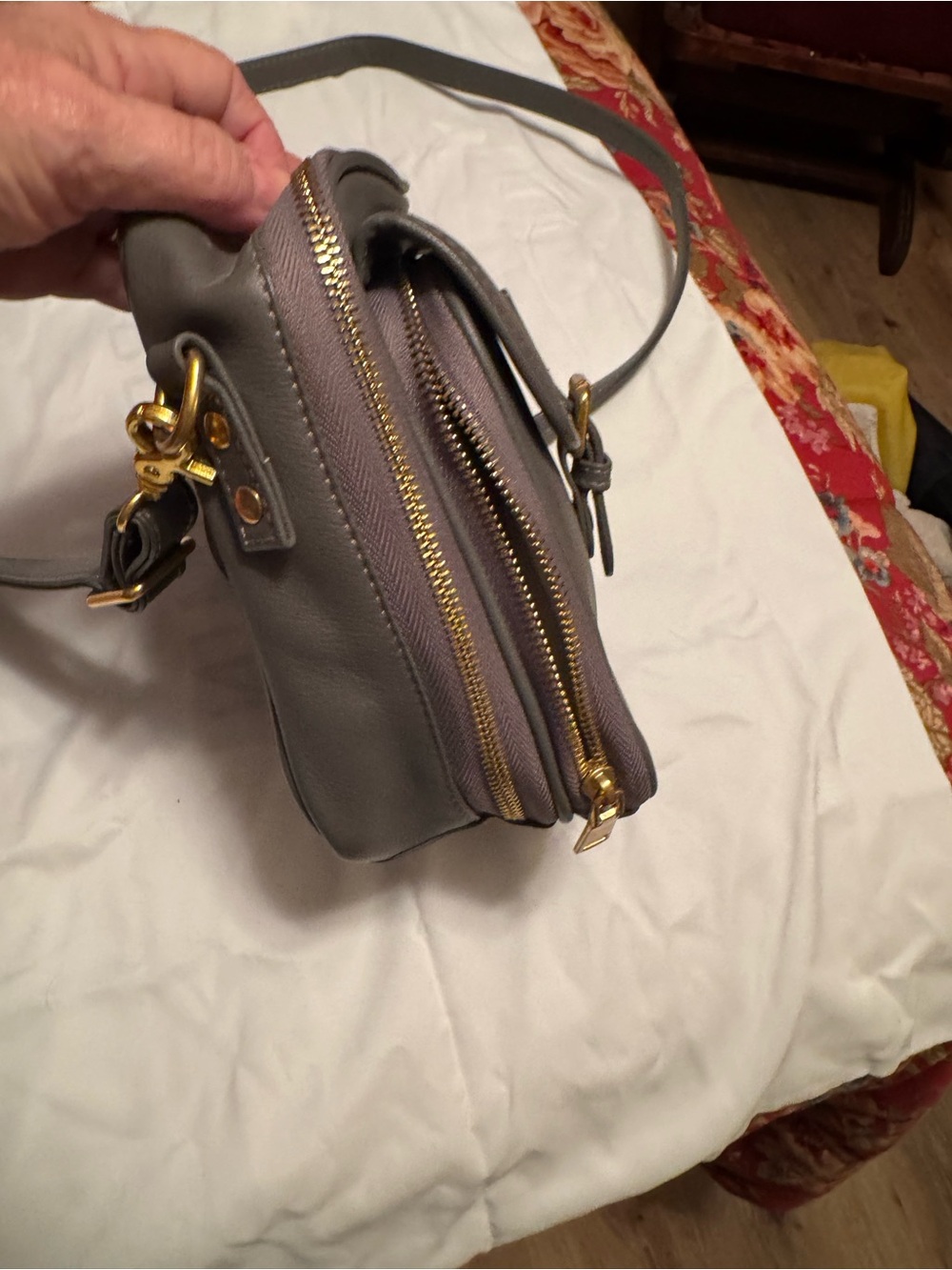Minooy Pebbled Leather Tote in Taupe - Picture 8 of 8